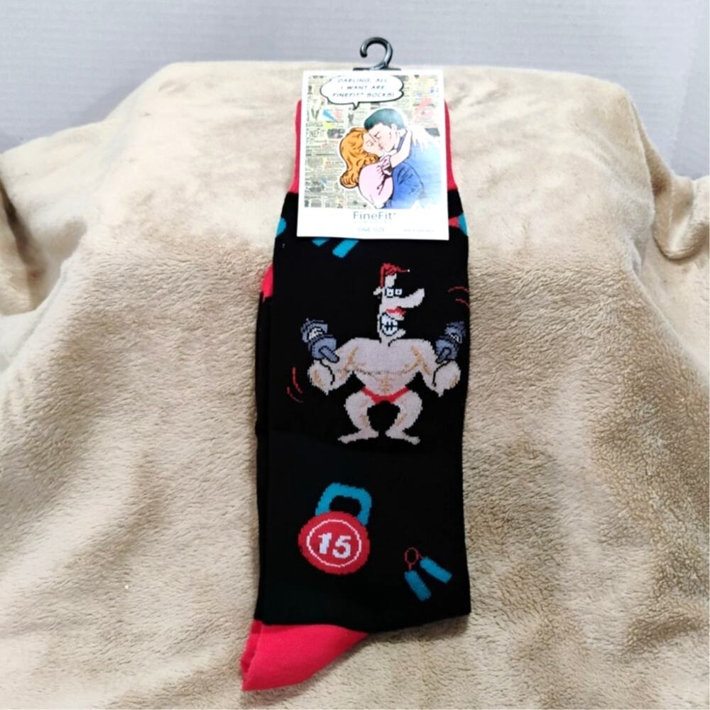Fine Fit Novelty Weight Lifting Socks